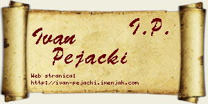 Ivan Pejački vizit kartica